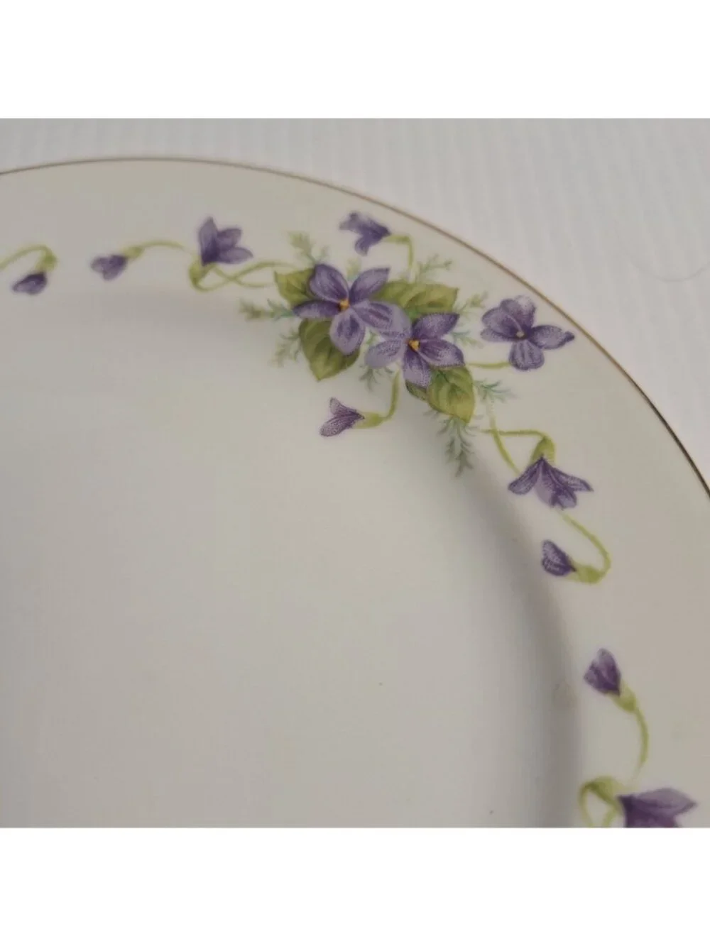 VINTAGE WENTWORTH CHINA JAPAN PURPLE FLORAL GOLD TRIM CUP AND SAUCER SET VIOLA